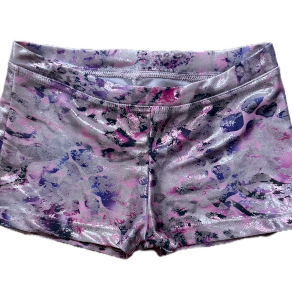 Capezio Pink and Purple Abstract Athletic Dance/Gym Shorts